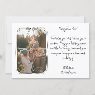 Cartes Pour Fêtes Annuelles Joyeuse nouvelle année Simple noir & blanc photo d