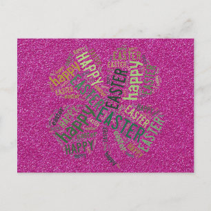Cartes Pour Fêtes Annuelles Joyeuse Parties scintillant de trèfle à quatre feu