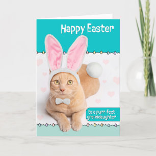 Cartes Pour Fêtes Annuelles Joyeuse Petite-fille de Pâques mignonne Ginger cha