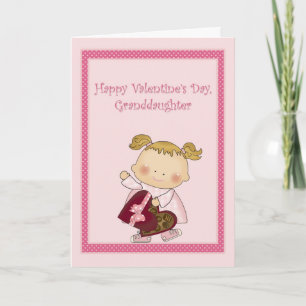 Cartes Pour Fêtes Annuelles Joyeuse petite-fille de Valentine, bonbon de boîte