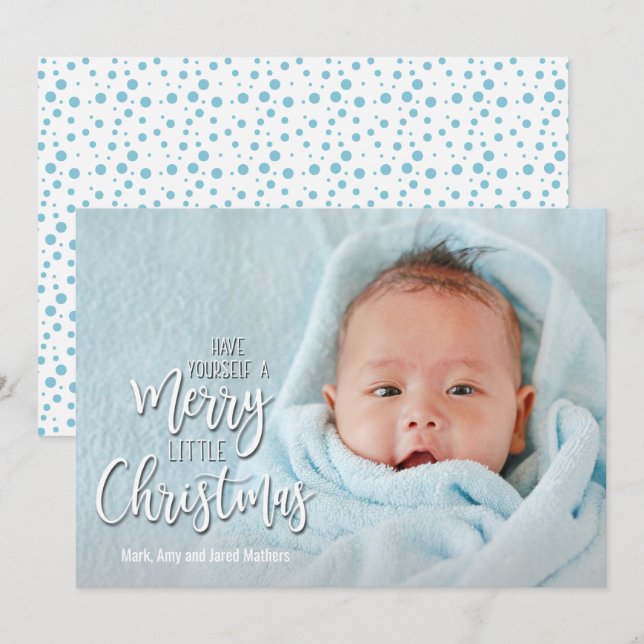 Cartes Pour Fêtes Annuelles Joyeuse petite photo de Noël (Devant / Derrière)