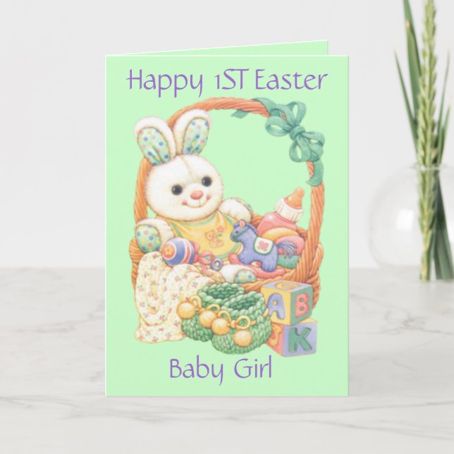 Cartes Pour Fêtes Annuelles Joyeuse première fille de Pâques (personnalisable) (Devant)