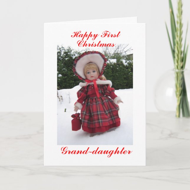 Cartes Pour Fêtes Annuelles Joyeuse première petite-fille de Noël (Devant)