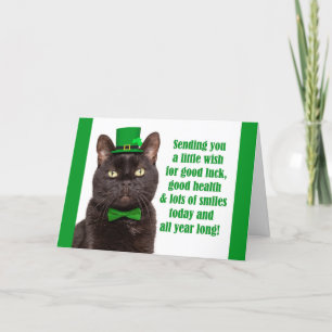 Cartes Pour Fêtes Annuelles Joyeuse Saint-Patrick à tout joli chat noir 
