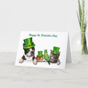 Cartes Pour Fêtes Annuelles Joyeuse Saint-Patrick aux Animaux