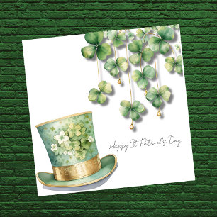 Cartes Pour Fêtes Annuelles Joyeuse Saint-Patrick avec chapeau de lutin au trè