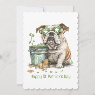 Cartes Pour Fêtes Annuelles Joyeuse Saint-Patrick Bouledogue Anglais