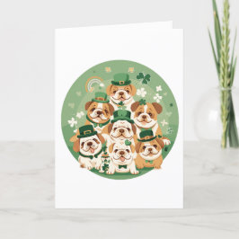 Cartes Pour Fêtes Annuelles Joyeuse Saint-Patrick Bouledogues Anglais