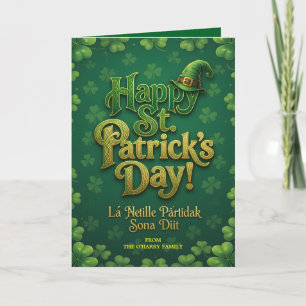 Cartes Pour Fêtes Annuelles Joyeuse Saint-Patrick Celtique Chapeau de Leprecha