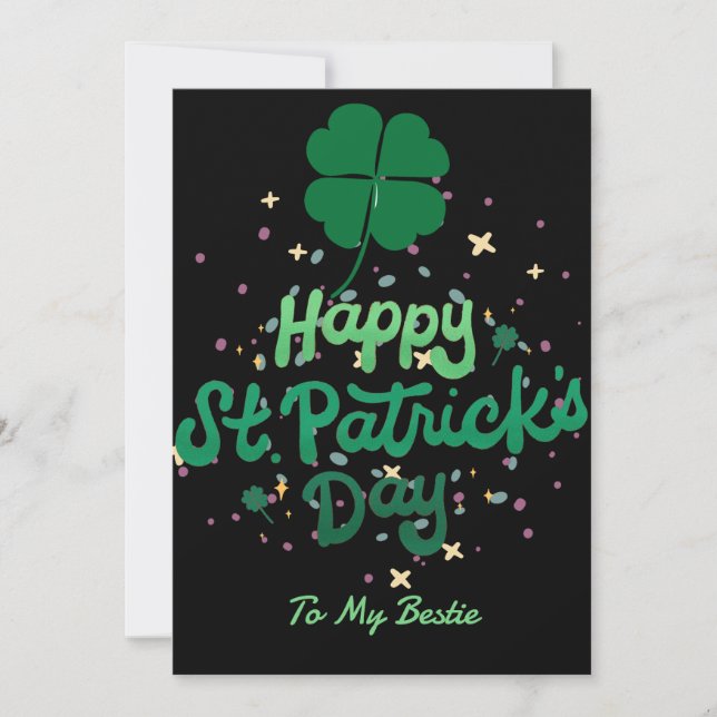 Cartes Pour Fêtes Annuelles Joyeuse Saint-Patrick Chanceux Shamrocks Simple  (Devant)