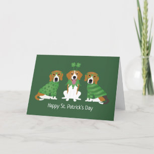 Cartes Pour Fêtes Annuelles Joyeuse Saint-Patrick Chiens Beagle