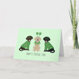 Cartes Pour Fêtes Annuelles Joyeuse Saint-Patrick Chiens Labrador Retriever