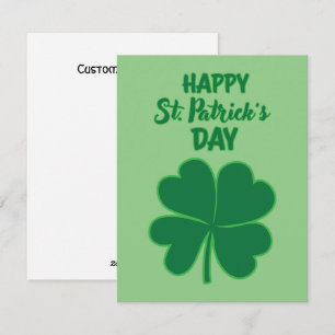 Cartes Pour Fêtes Annuelles Joyeuse Saint-Patrick Clover Message personnalisé