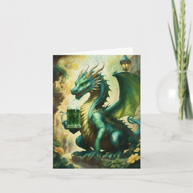Cartes Pour Fêtes Annuelles Joyeuse Saint-Patrick Dragon (Devant)