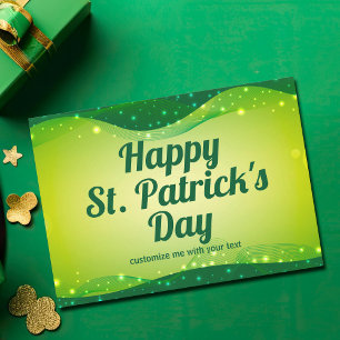Cartes Pour Fêtes Annuelles Joyeuse Saint-Patrick Mignonne Paillettes Vertes P