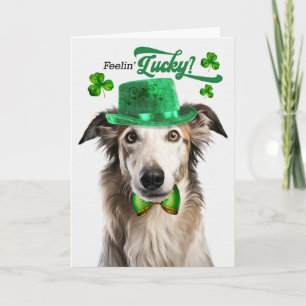 Cartes Pour Fêtes Annuelles Joyeuse Saint-Patrick pour le chien Borzoi