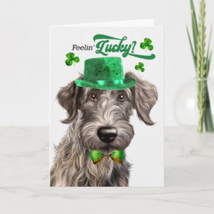 Cartes Pour Fêtes Annuelles Joyeuse Saint-Patrick Scottish Deerhound Chien