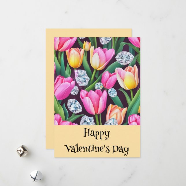 Cartes Pour Fêtes Annuelles Joyeuse Saint-Valentin (Devant/Arrière en situation)