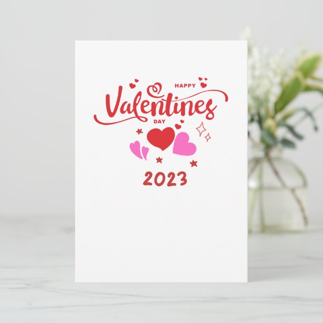 Cartes Pour Fêtes Annuelles Joyeuse Saint-Valentin 2023 (Debout devant)
