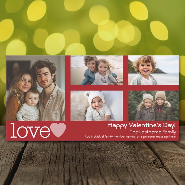 Cartes Pour Fêtes Annuelles Joyeuse Saint Valentin - 5 photo collage (Photo Card)