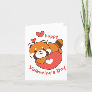 Cartes Pour Fêtes Annuelles Joyeuse Saint-Valentin adorable Panda roux