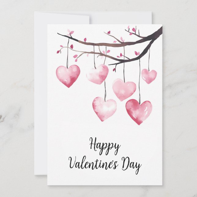 Cartes Pour Fêtes Annuelles Joyeuse Saint-Valentin Aquarelle Saint-Valentin (Devant)