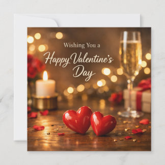 Cartes Pour Fêtes Annuelles Joyeuse Saint-Valentin Bougies Cœurs Rouges