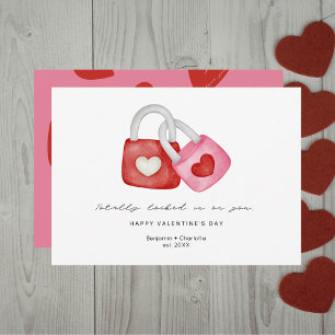 Cartes Pour Fêtes Annuelles Joyeuse Saint-Valentin Cadenas Mignons et Amusants