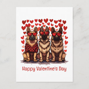 Cartes Pour Fêtes Annuelles Joyeuse Saint-Valentin Chien de Berger Allemand