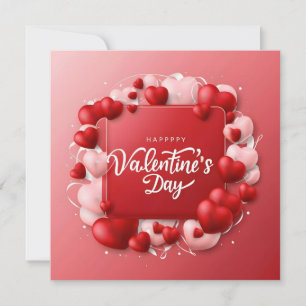 Cartes Pour Fêtes Annuelles Joyeuse Saint-Valentin Cœur Rouge