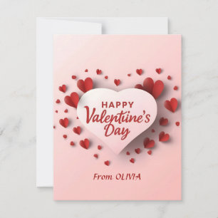 Cartes Pour Fêtes Annuelles Joyeuse Saint-Valentin Cœur Rouge Amour