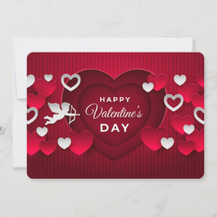 Cartes Pour Fêtes Annuelles Joyeuse Saint-Valentin Cœurs et Cupidon
