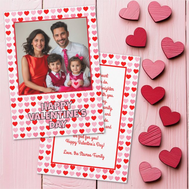 Cartes Pour Fêtes Annuelles Joyeuse Saint-Valentin Cœurs Photo et Texte Person (Créateur téléchargé)