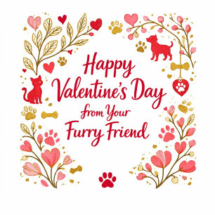 Cartes Pour Fêtes Annuelles Joyeuse Saint-Valentin de votre ami à fourrure