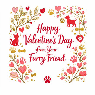 Cartes Pour Fêtes Annuelles Joyeuse Saint-Valentin de votre ami à fourrure 