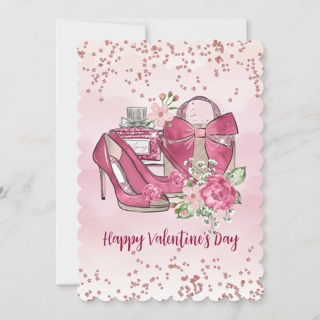 Cartes Pour Fêtes Annuelles Joyeuse Saint-Valentin Designs Féminins (Devant)