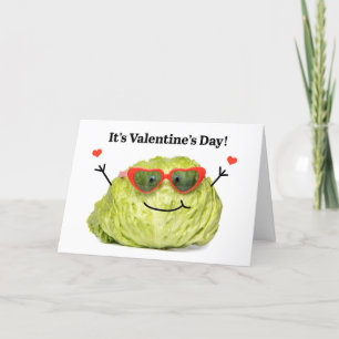 Cartes Pour Fêtes Annuelles Joyeuse Saint-Valentin Drôle laitue en lunettes de