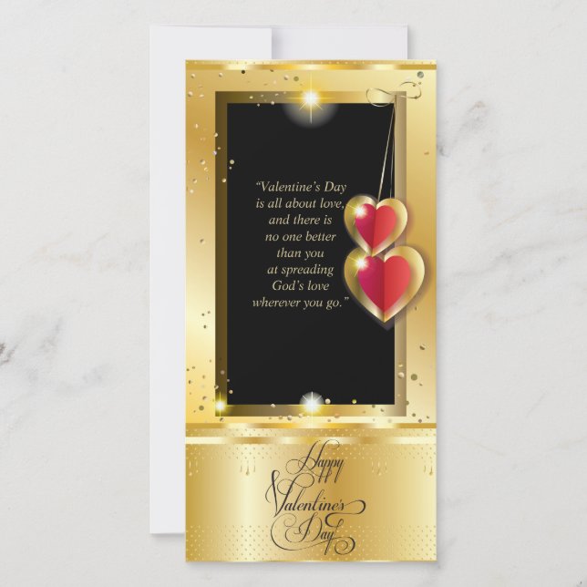 Cartes Pour Fêtes Annuelles Joyeuse Saint-Valentin Élégante Classique Magnifiq (Devant)