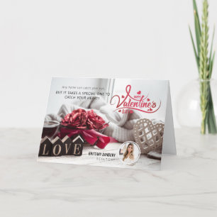 Cartes Pour Fêtes Annuelles Joyeuse Saint-Valentin Message immobilier de l'age