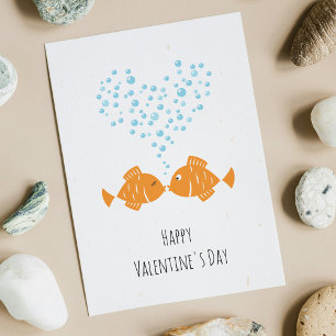 Cartes Pour Fêtes Annuelles Joyeuse Saint-Valentin Poissons Dorés Cœur d'Amour