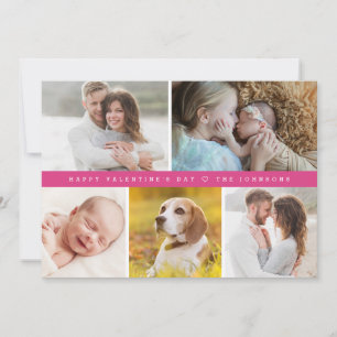 Cartes Pour Fêtes Annuelles Joyeuse Saint-Valentin rose personnalisée avec pho