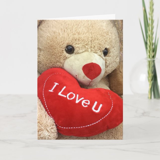 Cartes Pour Fêtes Annuelles Joyeuse Saint-Valentin Teddy Bear (Devant)