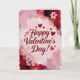 Cartes Pour Fêtes Annuelles Joyeuse Saint-Valentin ! Traits de pinceau peints