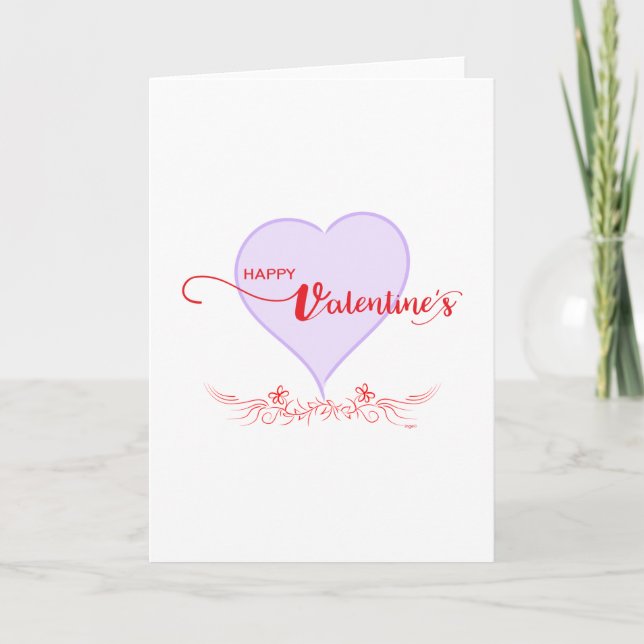 Cartes Pour Fêtes Annuelles Joyeuse Saint-Valentin-Violet-Fils Du Coeur (Devant)