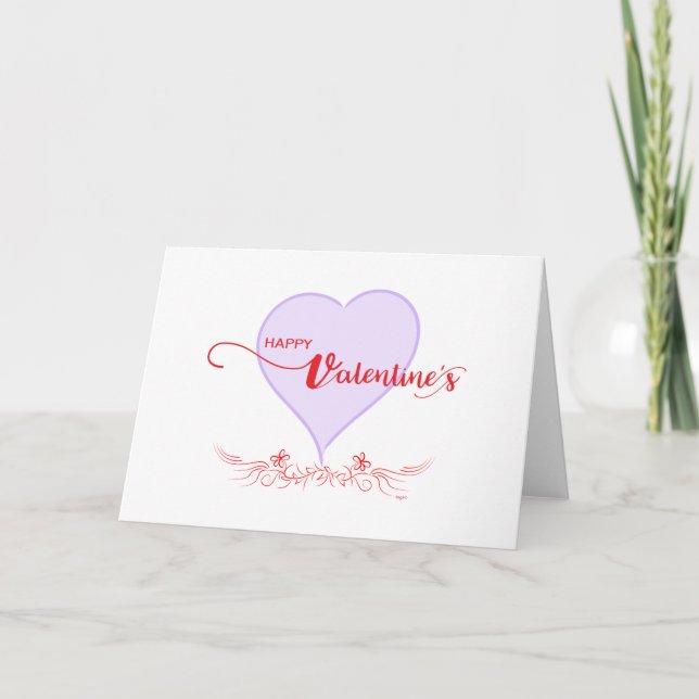 Cartes Pour Fêtes Annuelles Joyeuse Saint-Valentin-Violet-Fils Du Coeur (Devant)