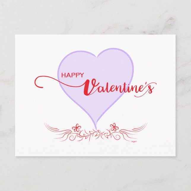 Cartes Pour Fêtes Annuelles Joyeuse Saint-Valentin-Violet-Fils Du Coeur (Devant)