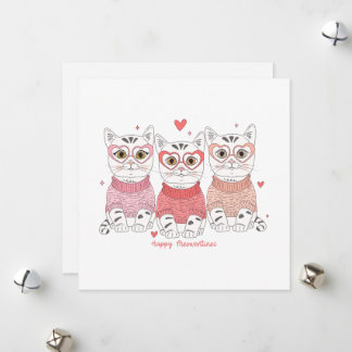 Cartes Pour Fêtes Annuelles Joyeuse Saint-Valentine Chat