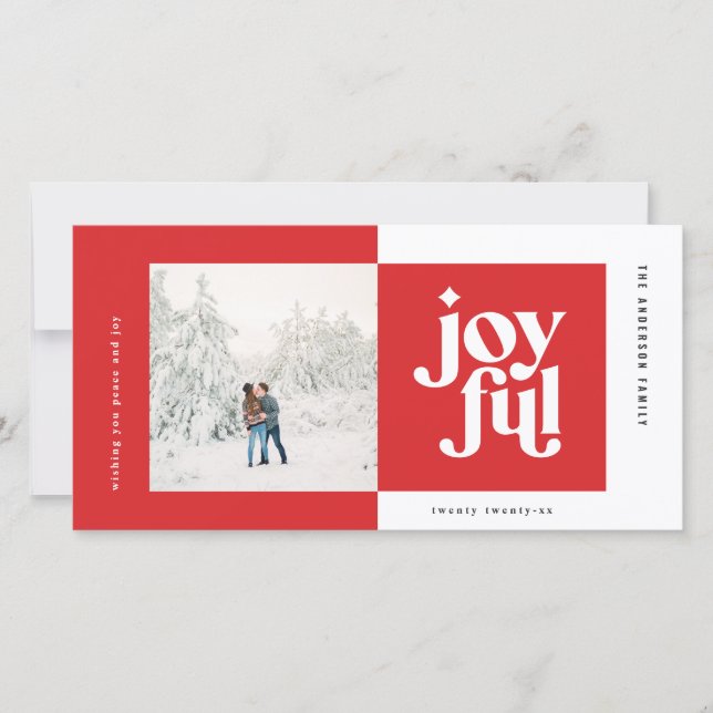 Cartes Pour Fêtes Annuelles Joyeuse typographie géométrique moderne vacances p (Devant)