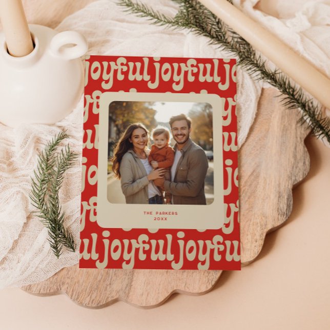 Cartes Pour Fêtes Annuelles Joyeuse Typographie Motif Photo (Créateur téléchargé)