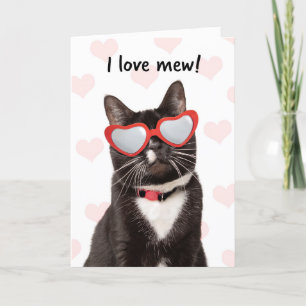 Cartes Pour Fêtes Annuelles Joyeuse Valeneitne's Day I Love Mew Mew Cute Cat